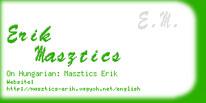 erik masztics business card